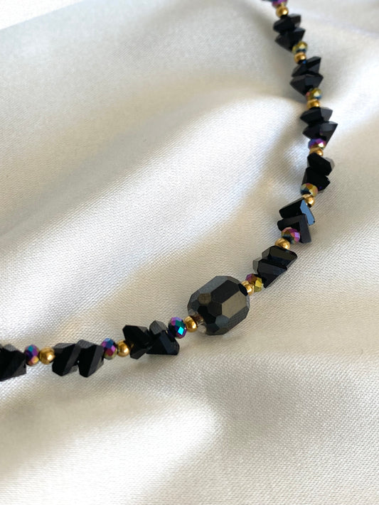 SERENA | Collier en perles de cristal et acier inoxydable