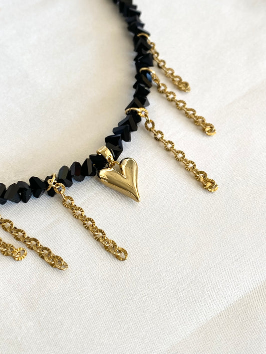 ENORA | Collier en perles et acier inoxydable