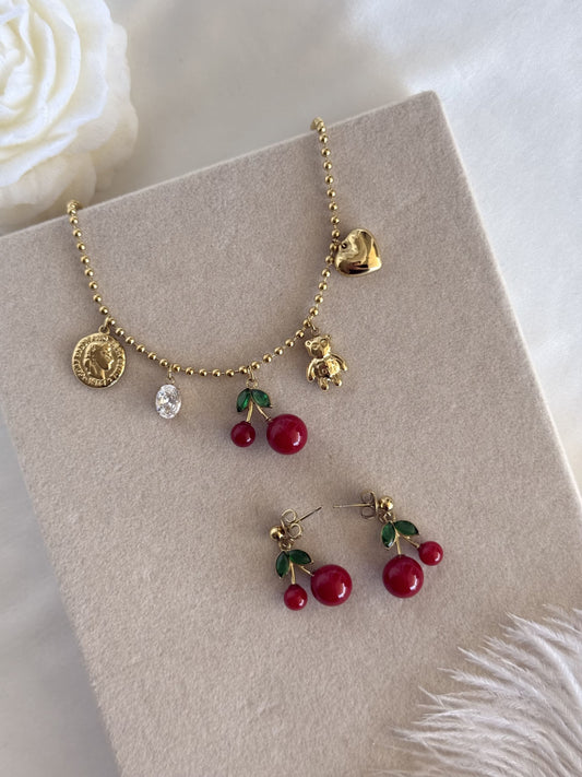 CERISE|Boucles d'oreilles acier inoxydable