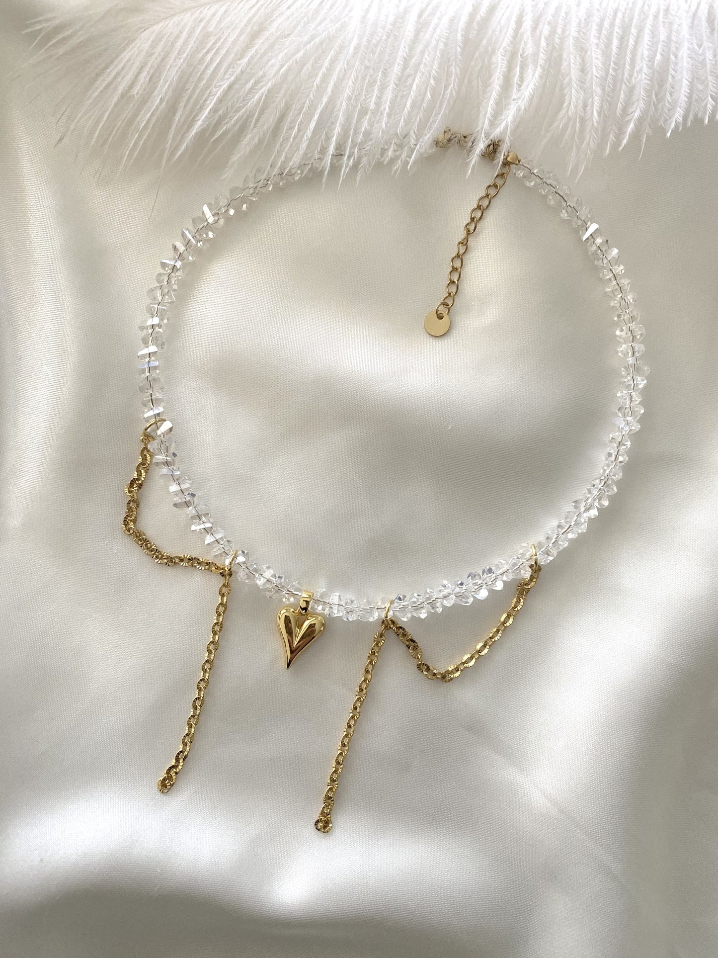 JASMINE WHITE | Collier en perles et acier inoxydable