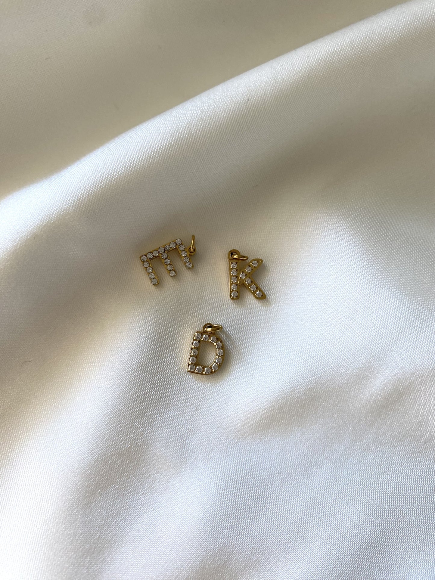 INITIALE ZIRCONS| Charm en acier inoxydable