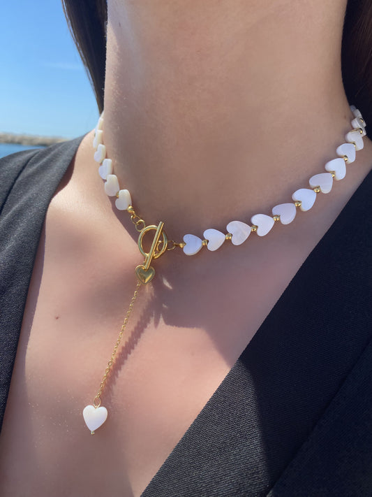 ANITA | Collier perles de nacre et acier inoxydable