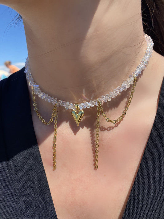 JASMINE WHITE | Collier en perles et acier inoxydable