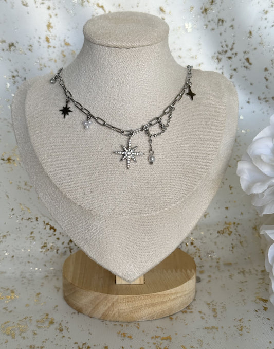 AURORE |Collier breloques en acier inoxydable