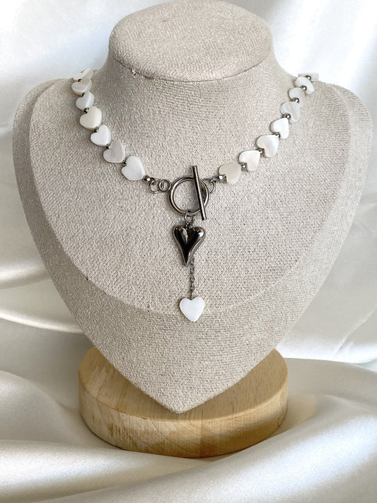 ANITA | Collier perles de nacre et acier inoxydable