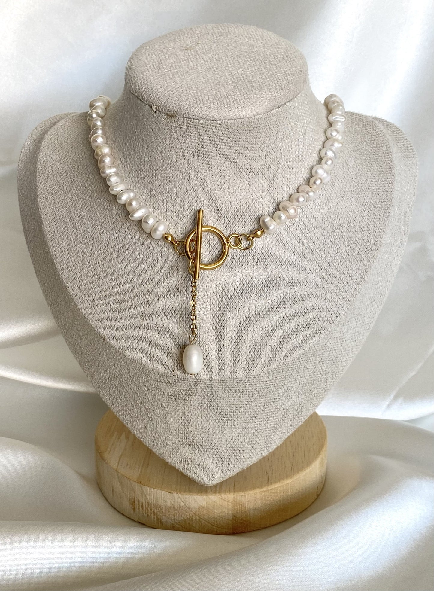 LIO | Collier en perles d'eau douce et acier inoxydable