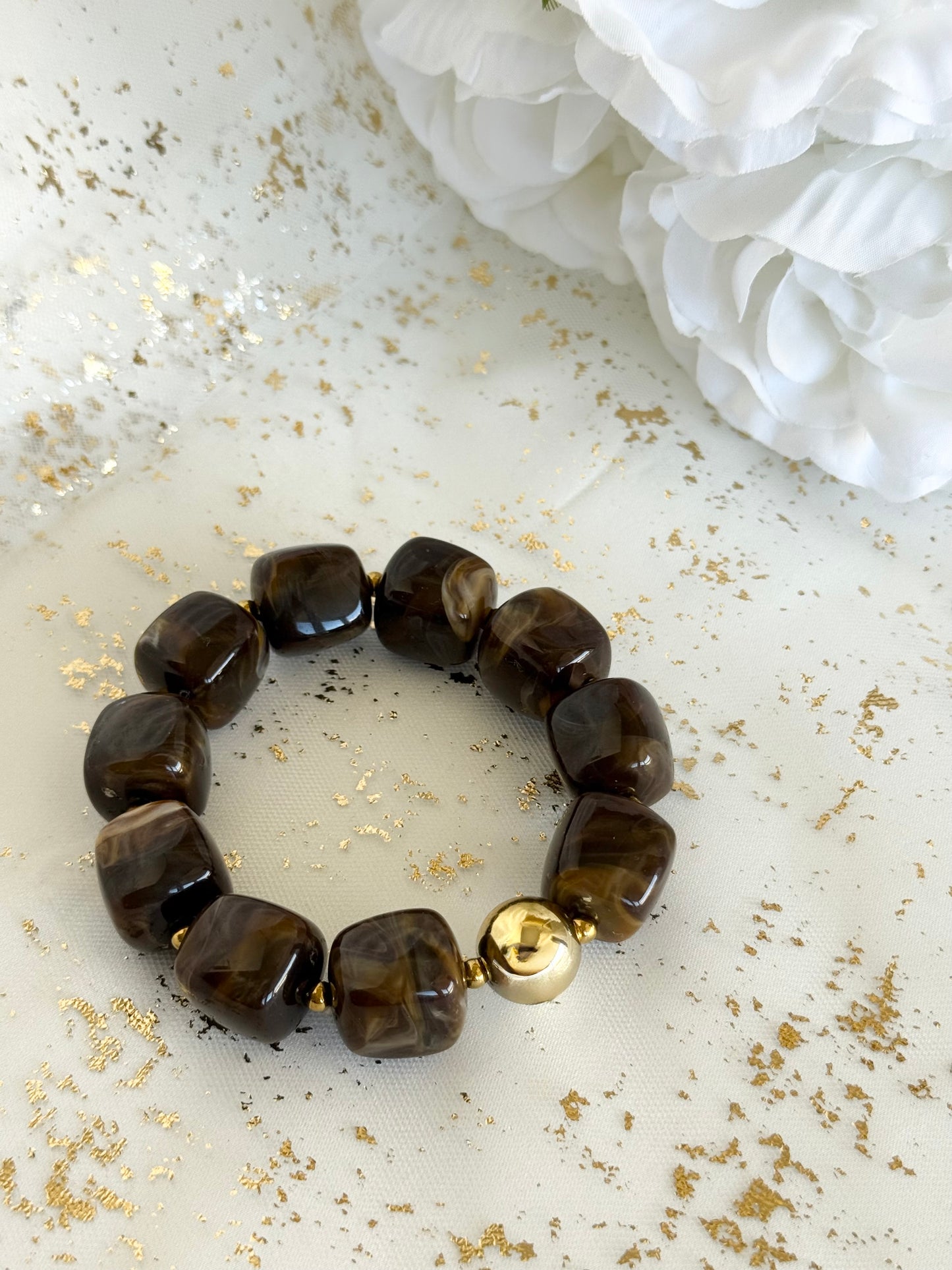 JADE|Bracelet acier inoxydable et perles