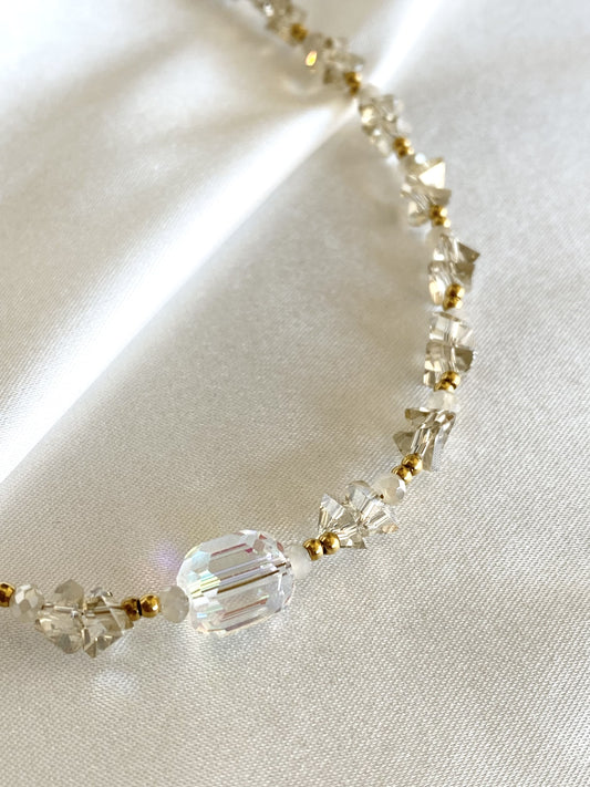 SERENA | Collier en perles de crystal et acier inoxydable