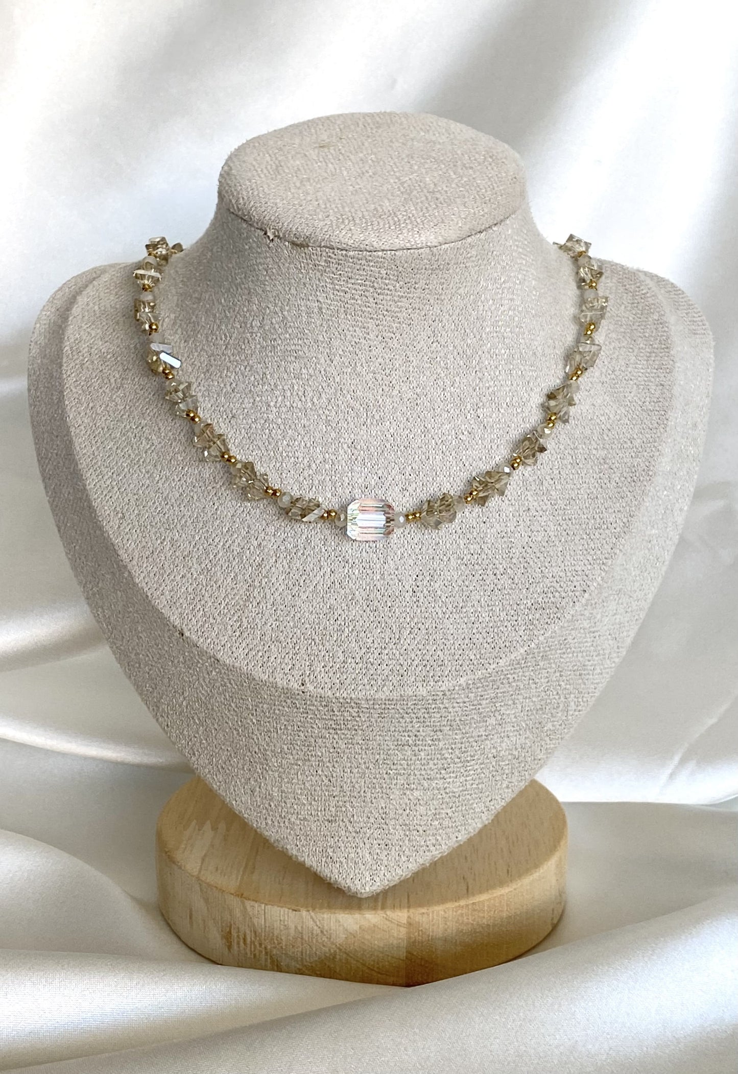SERENA | Collier en perles de crystal et acier inoxydable
