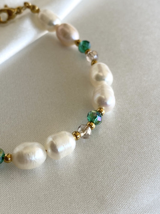 RINA|Bracelet acier inoxydable et perles