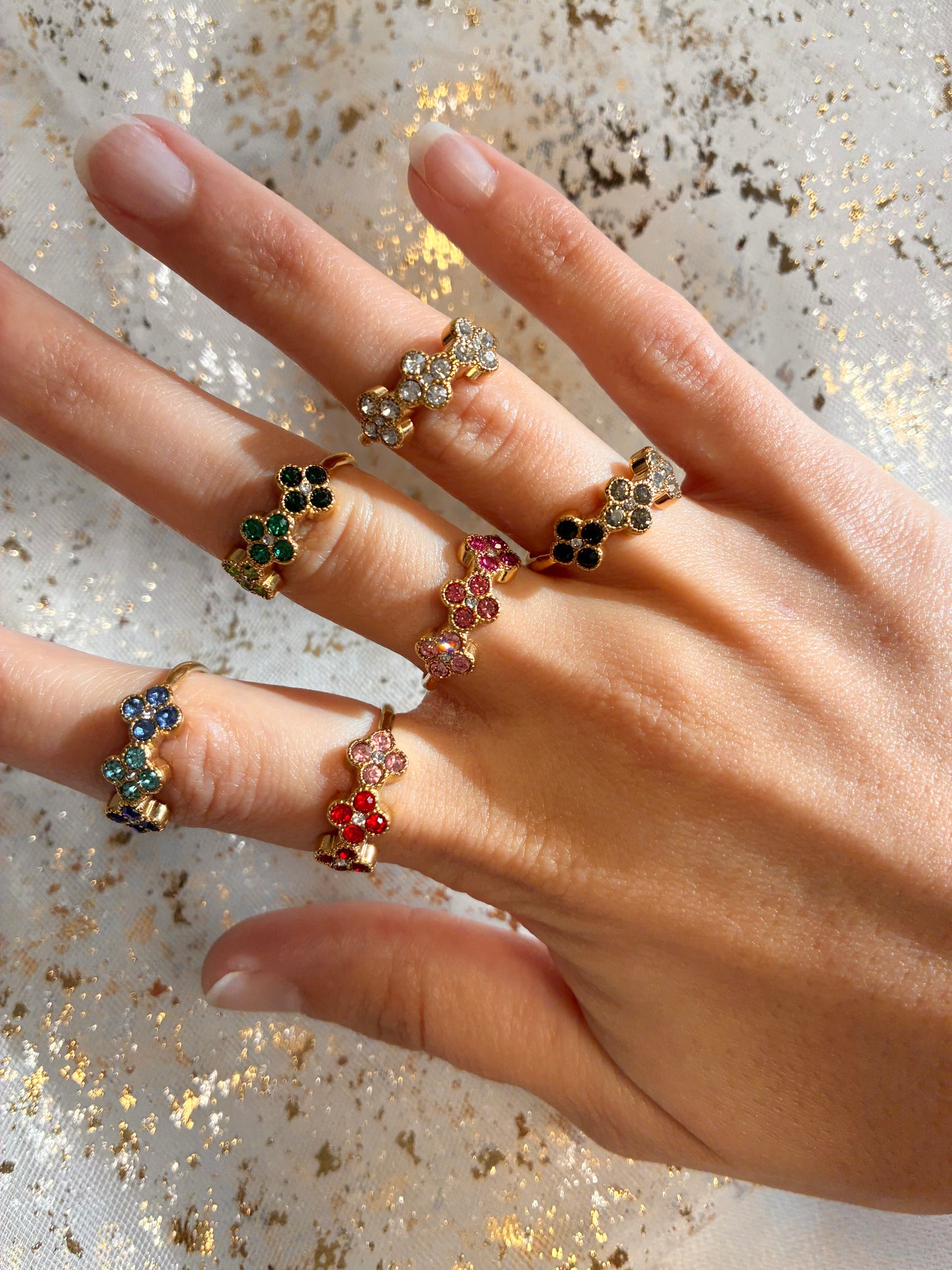 BLOOM|Bagues en acier inoxydable et zircons
