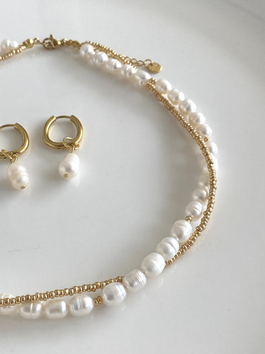 AYLA | Ensemble collier et boucles d'oreilles