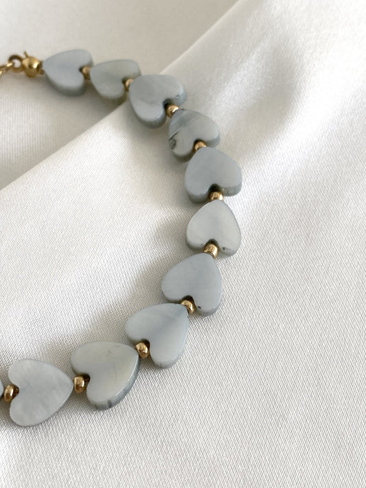 LOVE|Bracelet acier inoxydable et perles