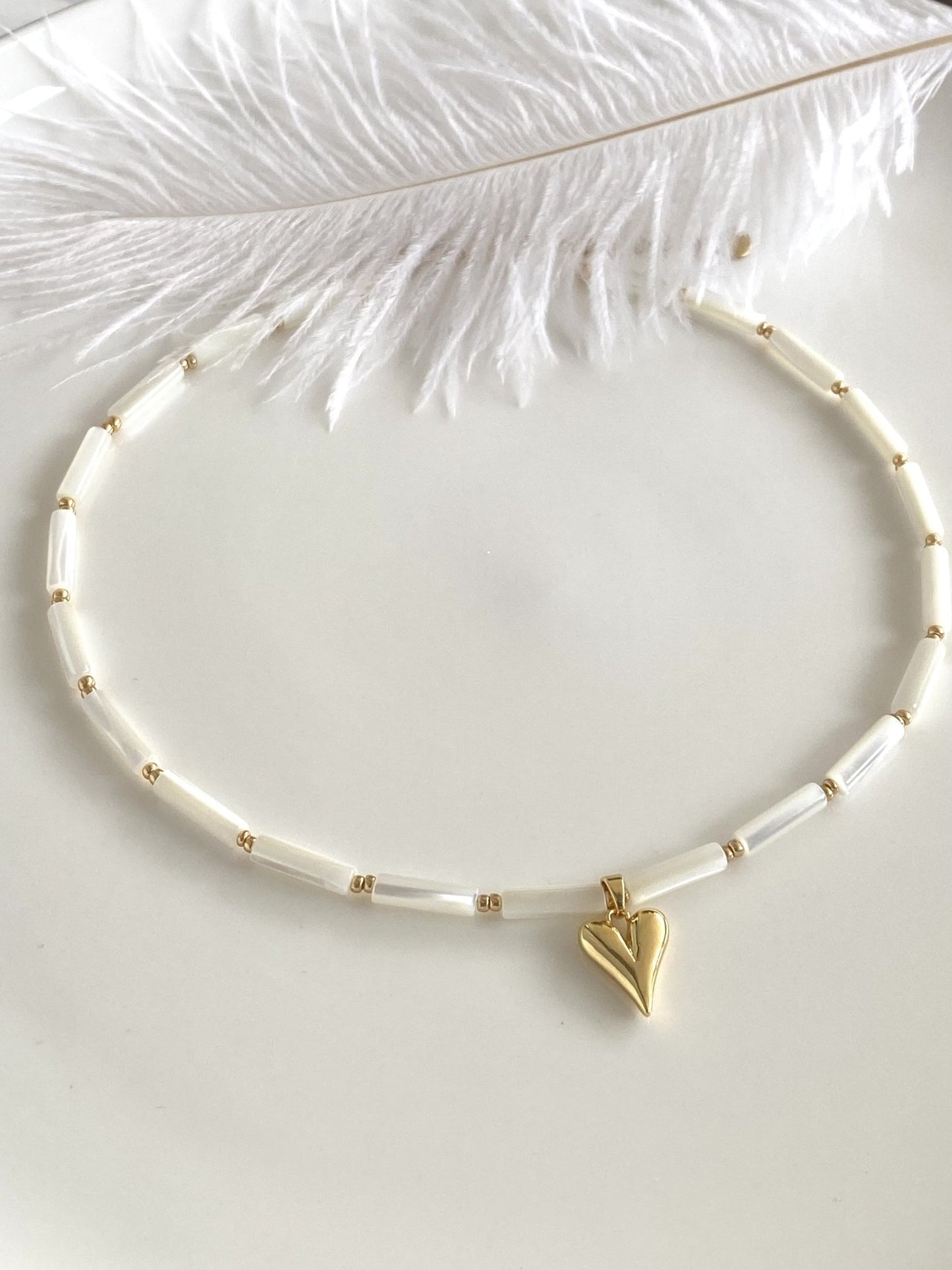 LYA | Collier en perles de verre et acier inoxydable
