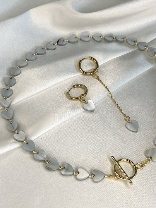 LOVE | Ensemble collier et boucles d'oreilles