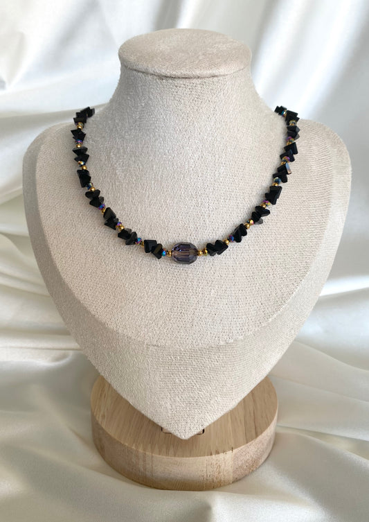 SERENA | Collier en perles de cristal et acier inoxydable
