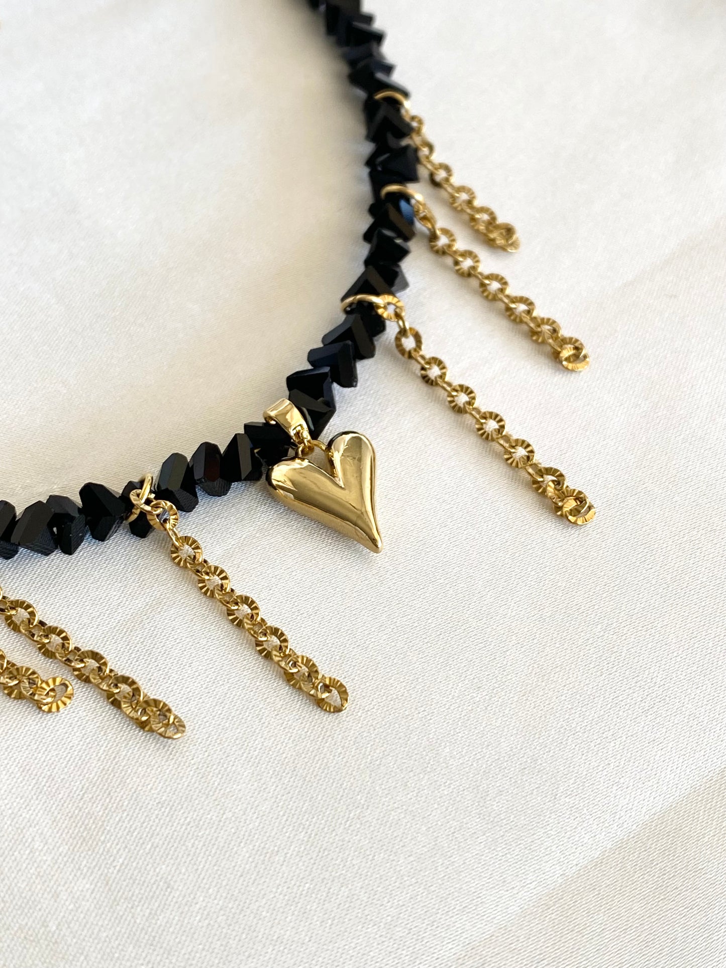 ENORA | Collier en perles et acier inoxydable