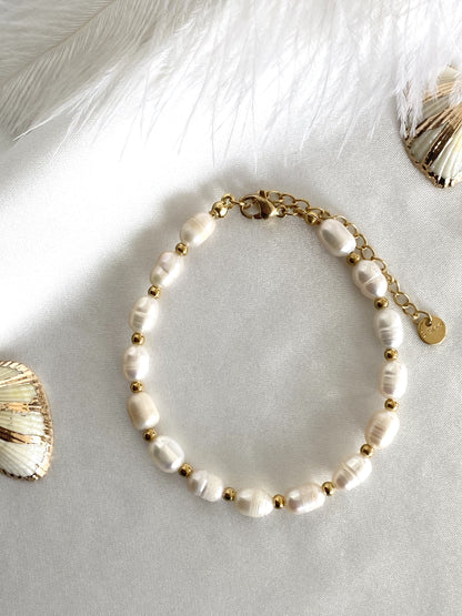 AYLA｜Bracelet acier inoxydable et perles