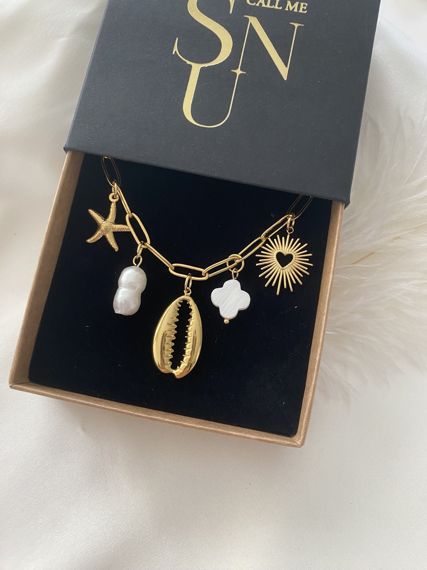 CHARM OR｜Collier acier inoxydable et charms