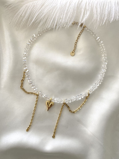 JASMINE WHITE | Collier en perles et acier inoxydable