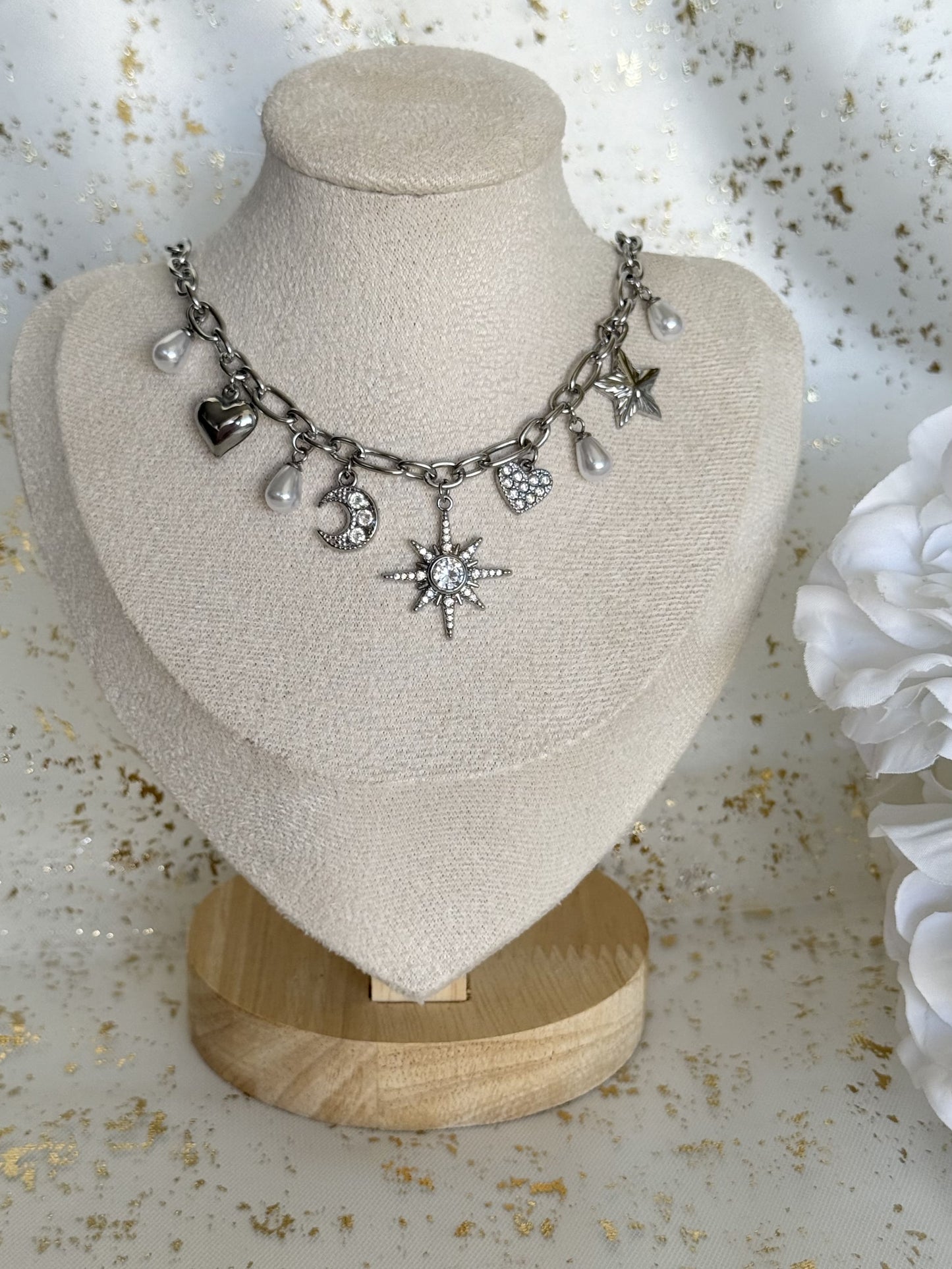 ELISE ｜Collier breloques en acier inoxydable