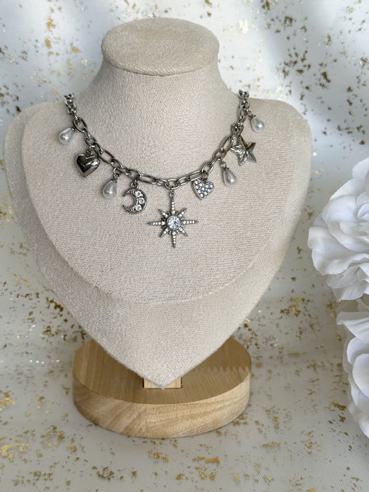 ELISE ｜Collier breloques en acier inoxydable