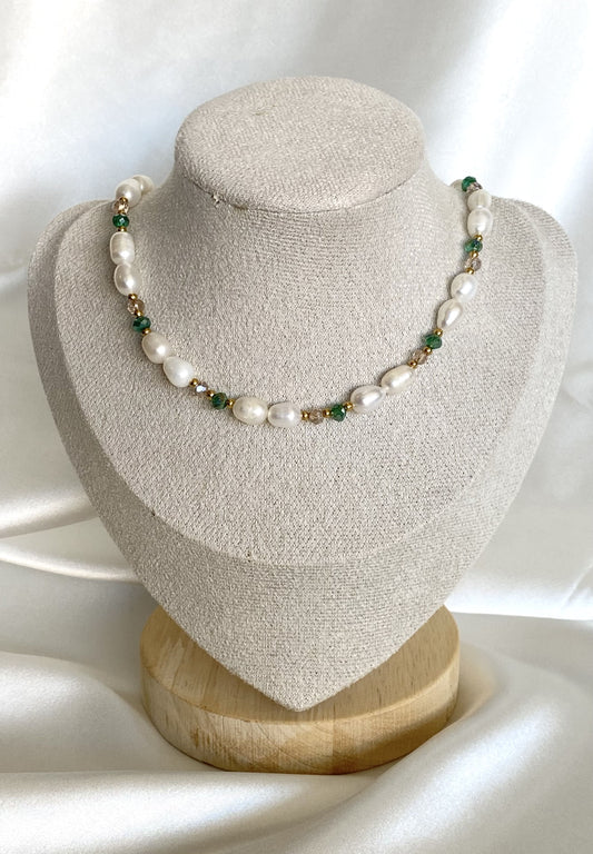 RINA | Collier en perles d'eau douce et acier inoxydable