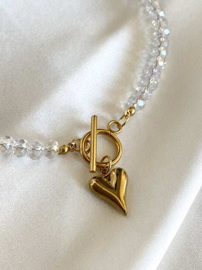 ANELA | Collier en perles de crystal et acier inoxydable
