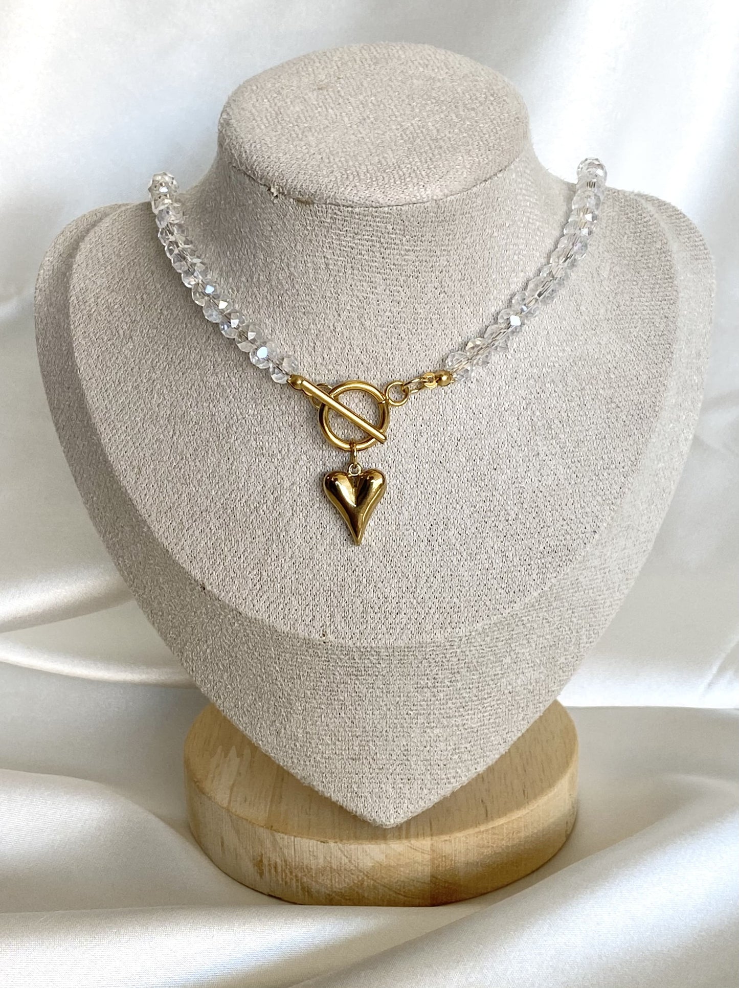 ANELA | Collier en perles de crystal et acier inoxydable