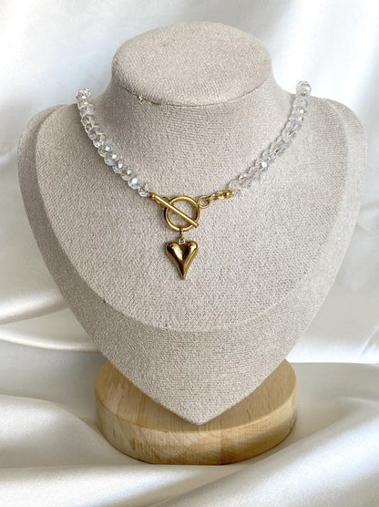 ANELA | Collier en perles de crystal et acier inoxydable