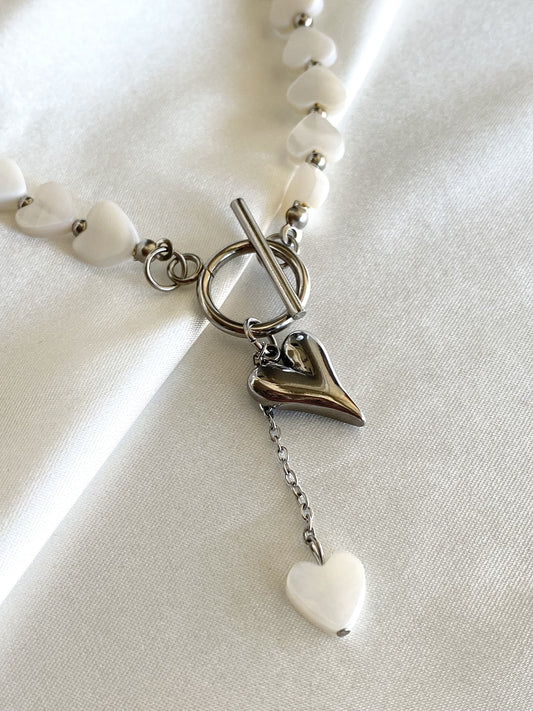ANITA | Collier perles de nacre et acier inoxydable