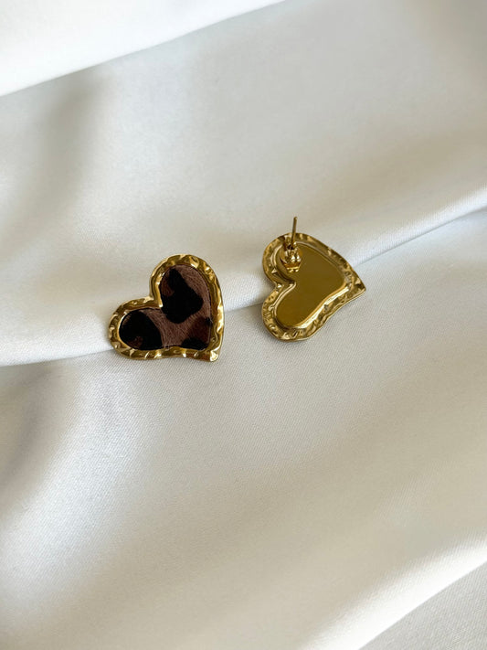 LEILA｜Boucles d'oreilles léopard en acier inoxydable