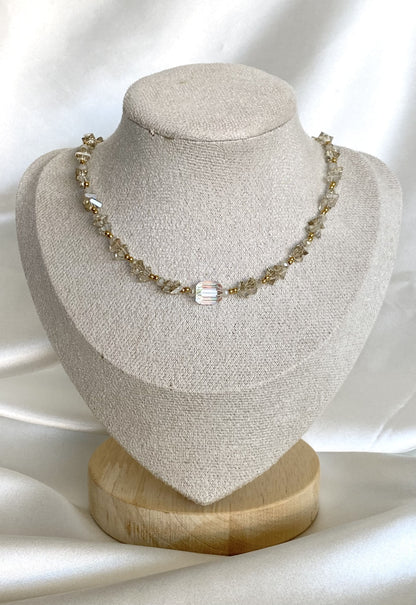 SERENA | Collier en perles de crystal et acier inoxydable