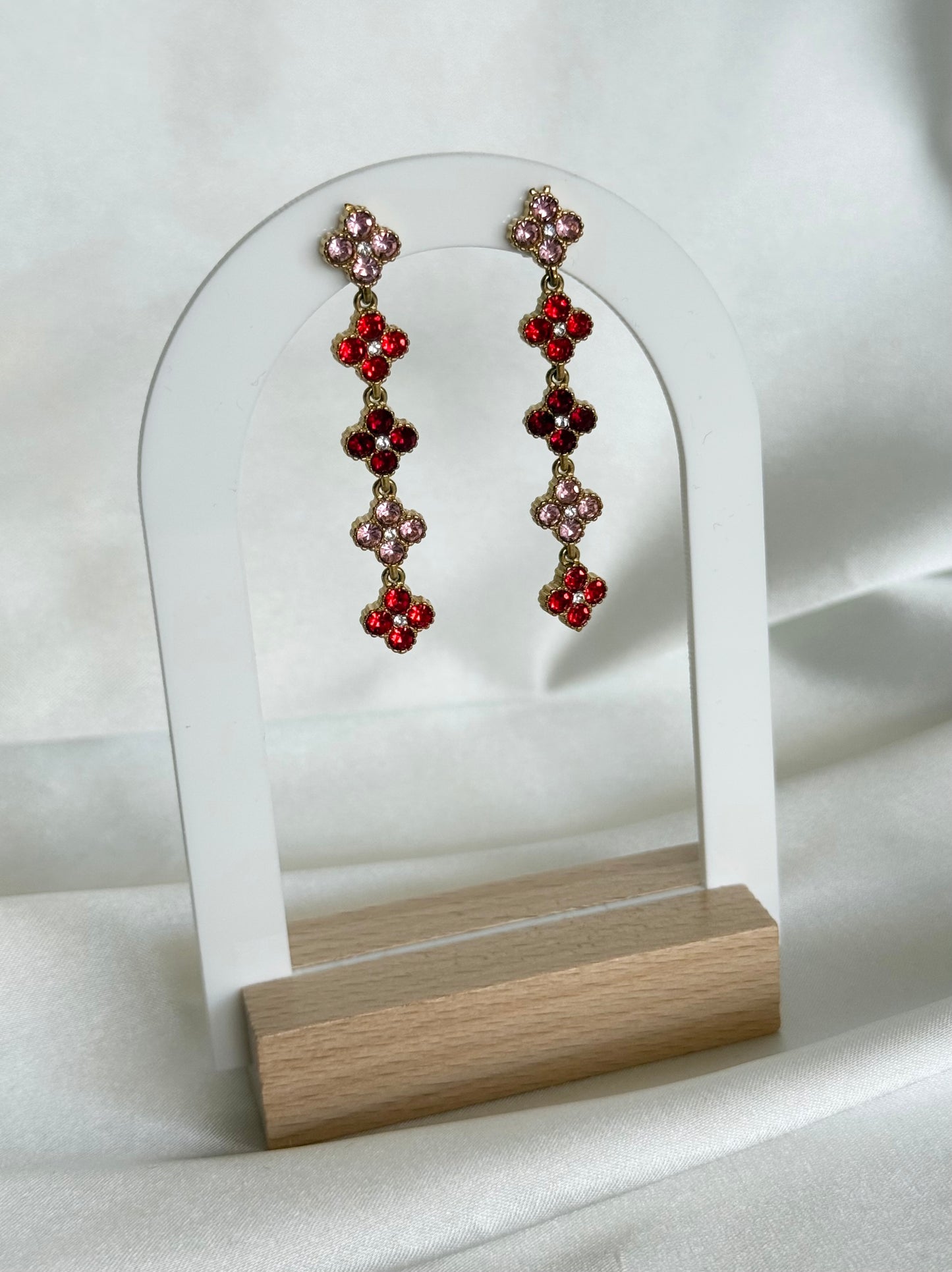 BLOOM｜Boucles d'oreilles en acier inoxydable et zircons