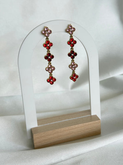 BLOOM｜Boucles d'oreilles en acier inoxydable et zircons