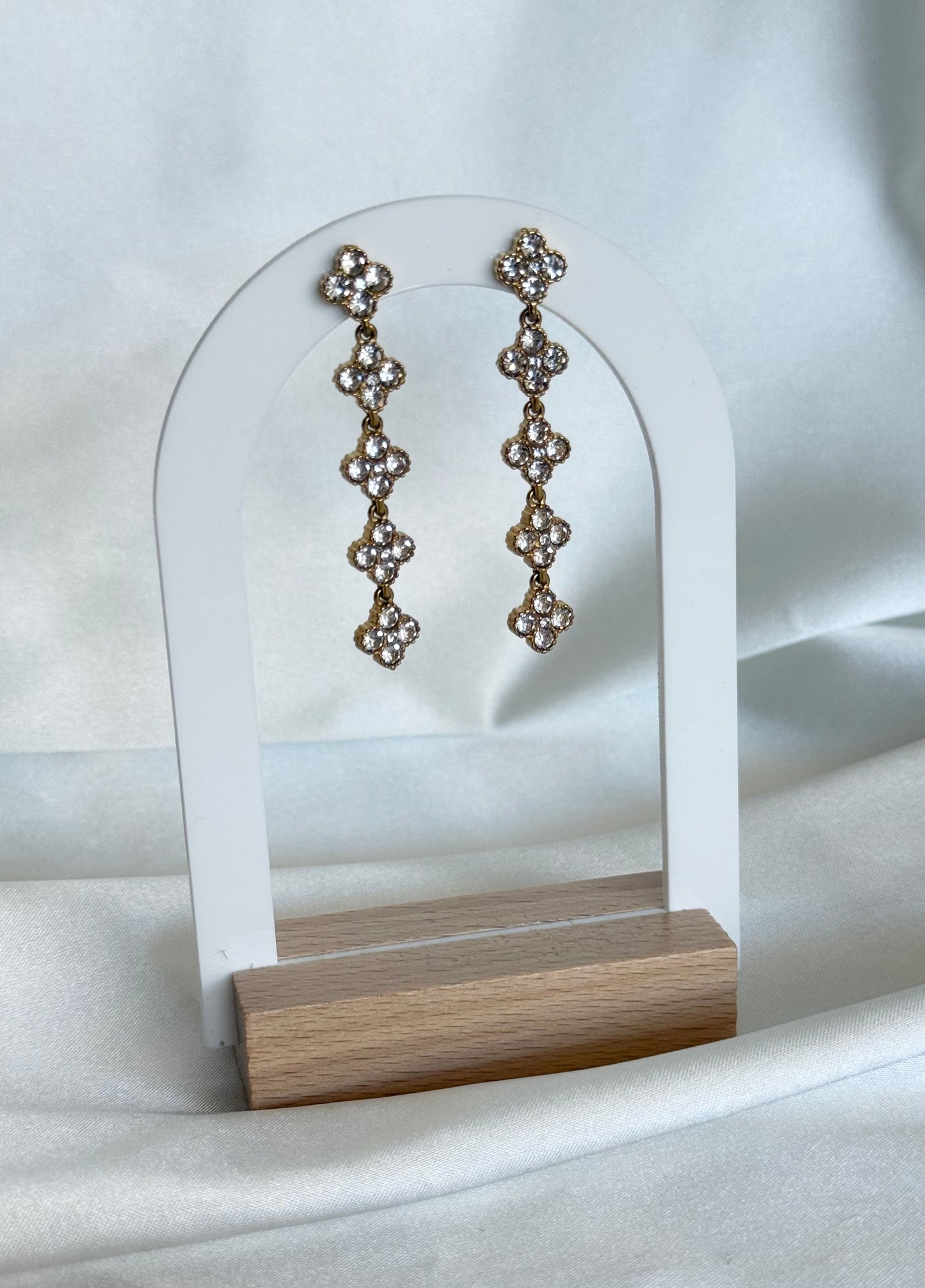 BLOOM｜Boucles d'oreilles en acier inoxydable et zircons
