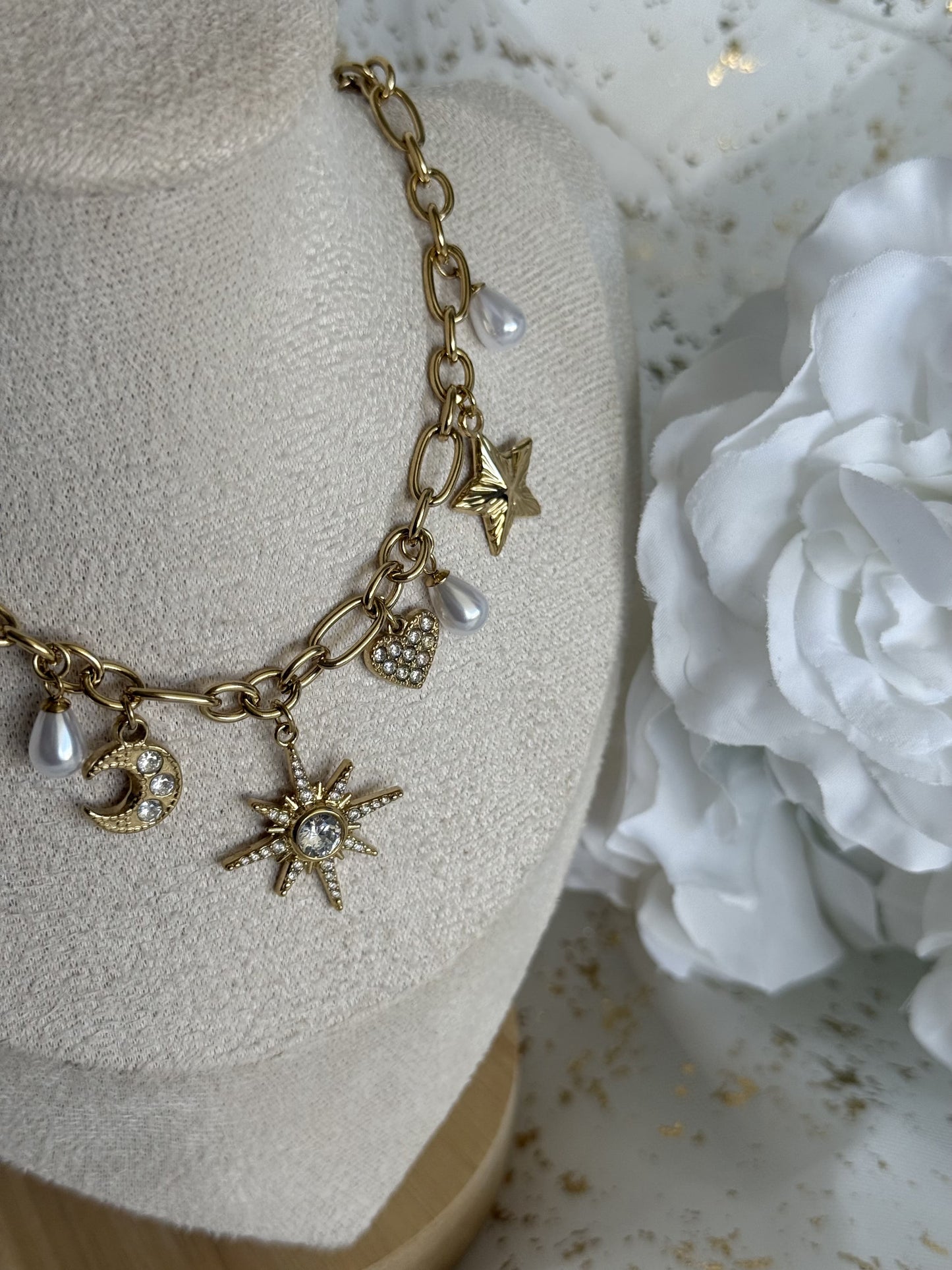 ELISE ｜Collier breloques en acier inoxydable