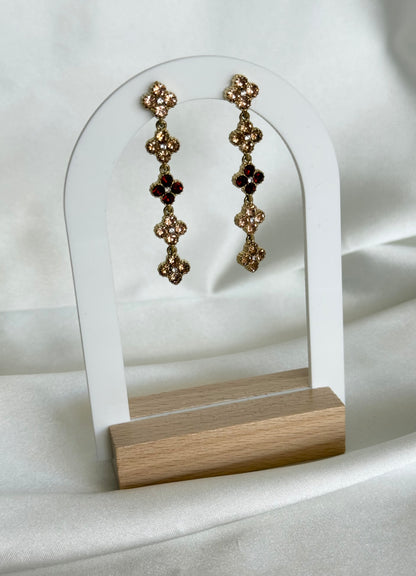BLOOM｜Boucles d'oreilles en acier inoxydable et zircons
