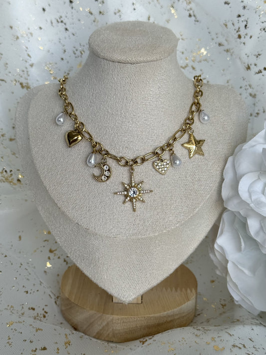 ELISE ｜Collier breloques en acier inoxydable