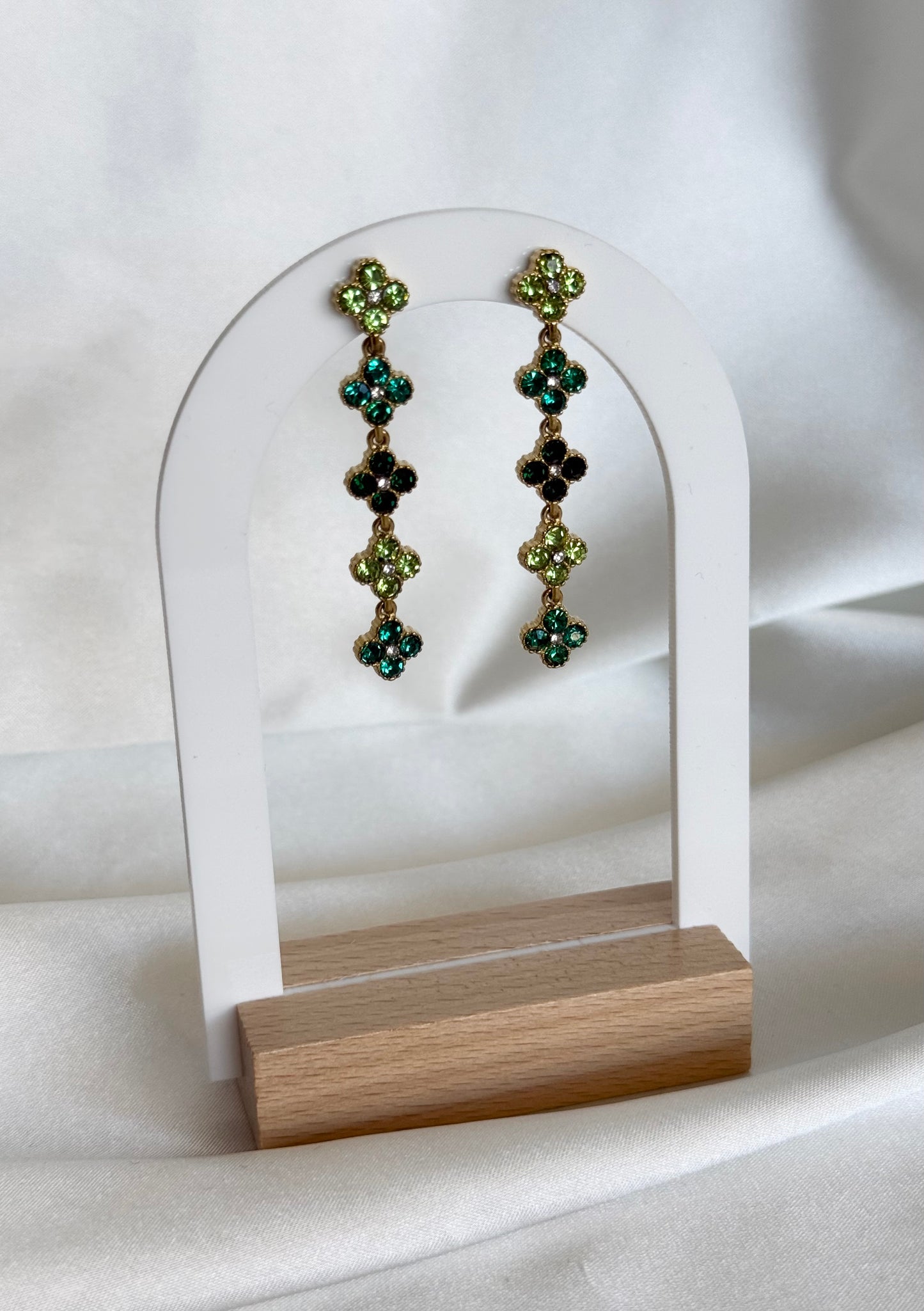 BLOOM｜Boucles d'oreilles en acier inoxydable et zircons