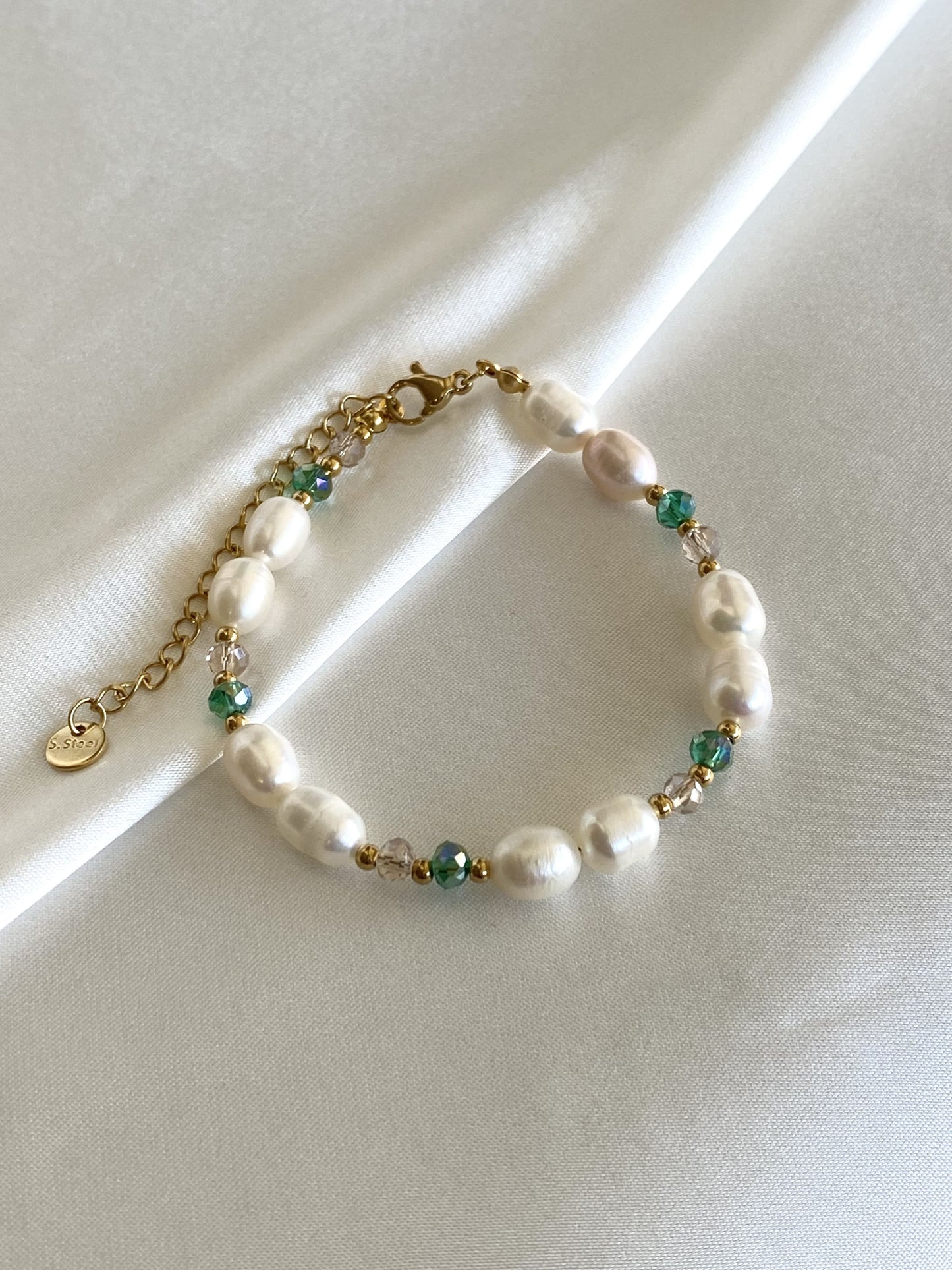 RINA｜Bracelet acier inoxydable et perles
