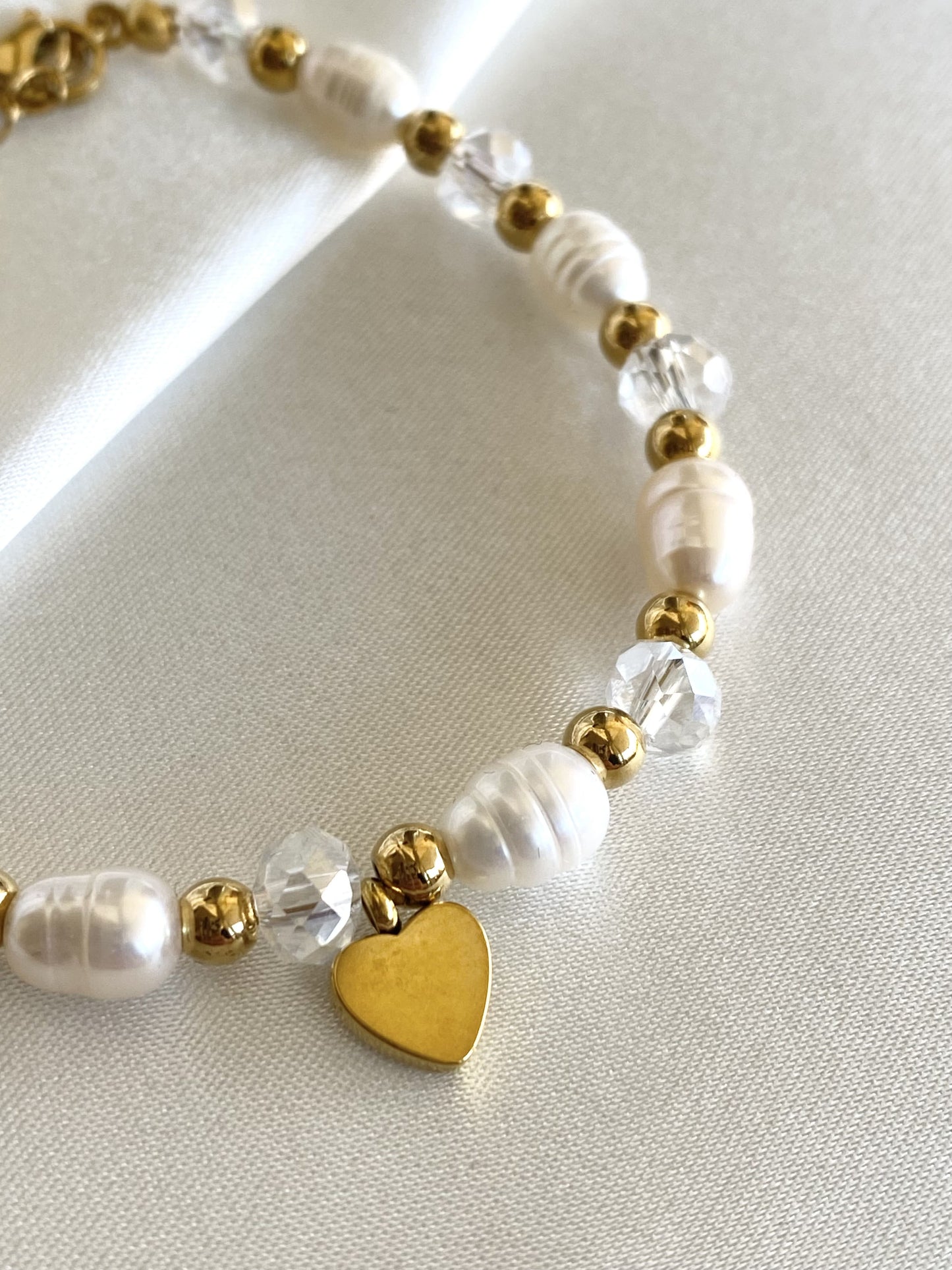 ILDA｜Bracelet acier inoxydable et perles