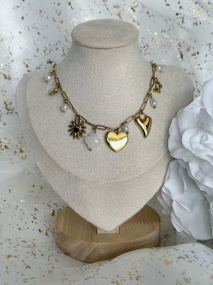 LOVE ｜Collier breloques en acier inoxydable