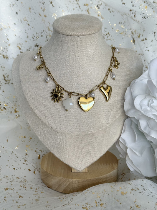 LOVE ｜Collier breloques en acier inoxydable