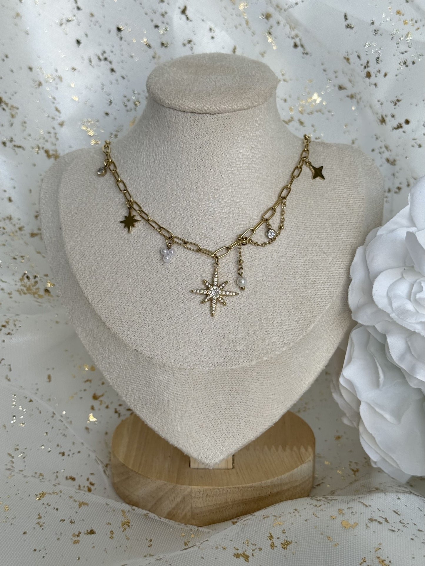 AURORE ｜Collier breloques en acier inoxydable