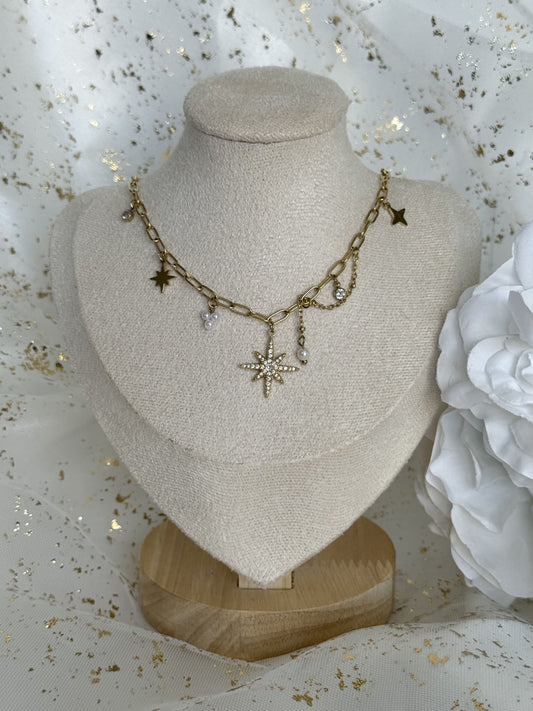 AURORE ｜Collier breloques en acier inoxydable