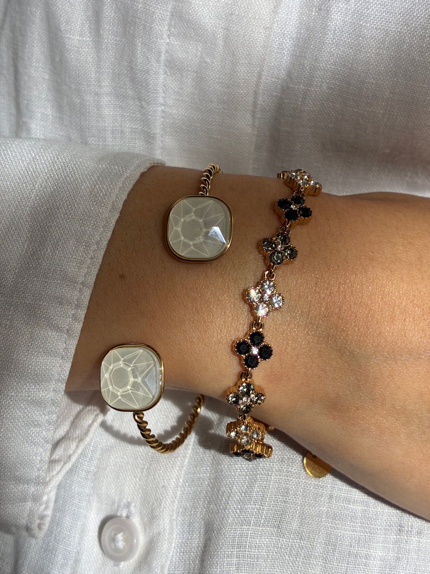 BLOOM｜Bracelets en acier inoxydable et zircons