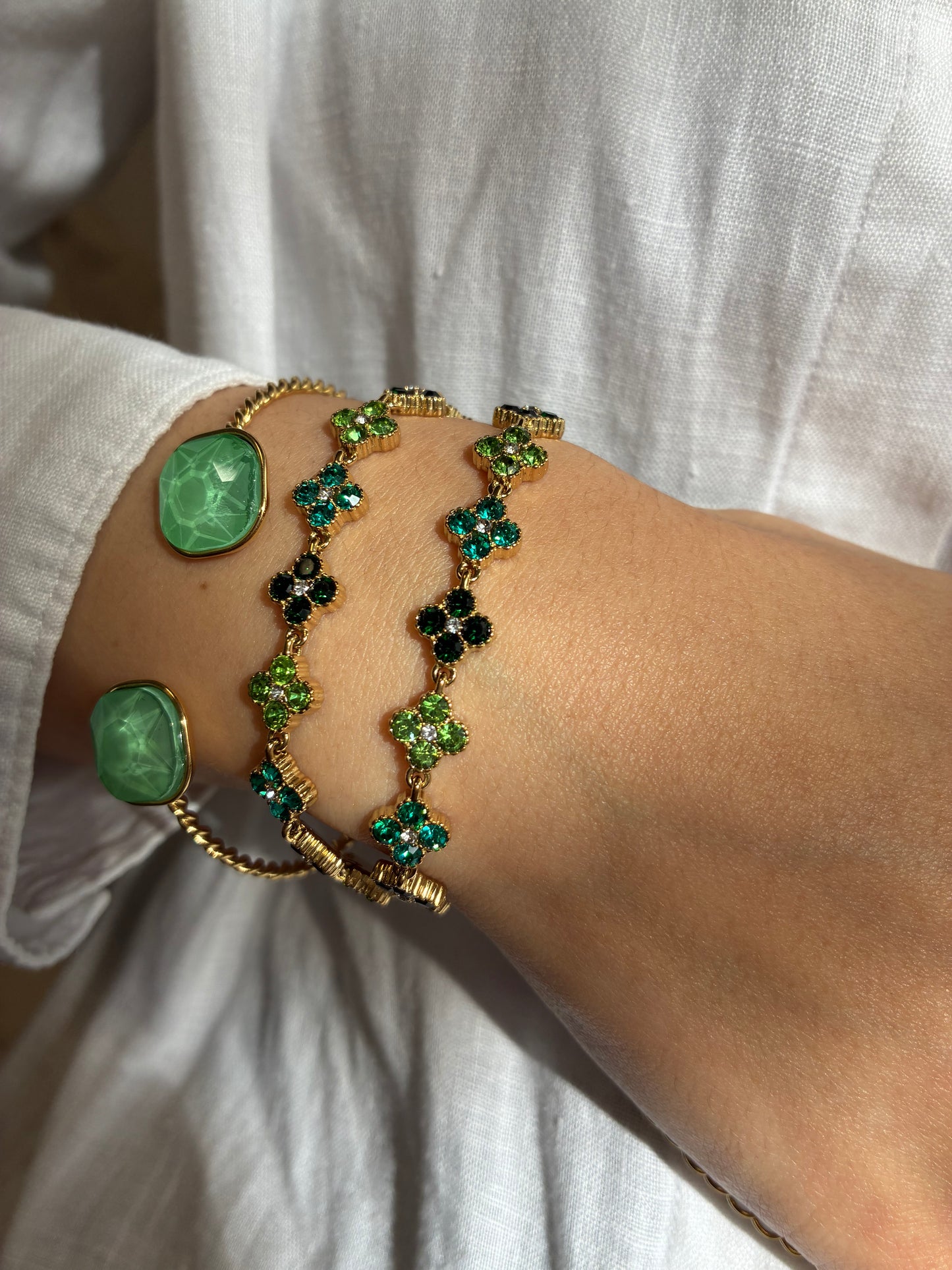 BLOOM｜Bracelets en acier inoxydable et zircons