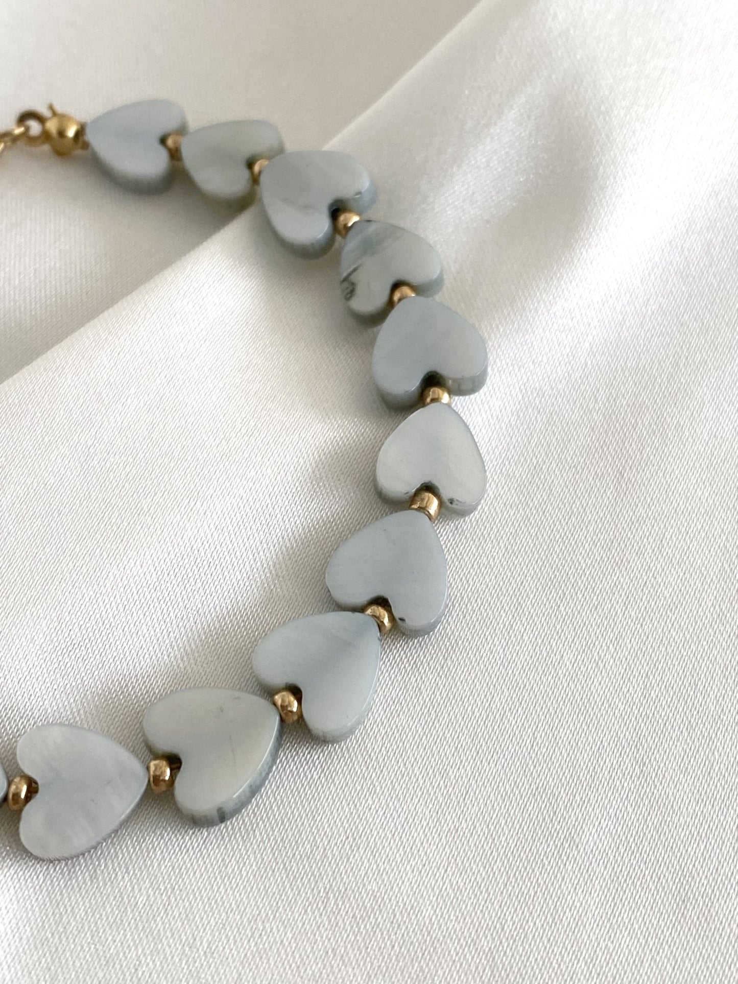 LOVE｜Bracelet acier inoxydable et perles