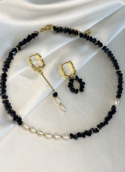 NOOR | Ensemble collier et boucles d'oreilles